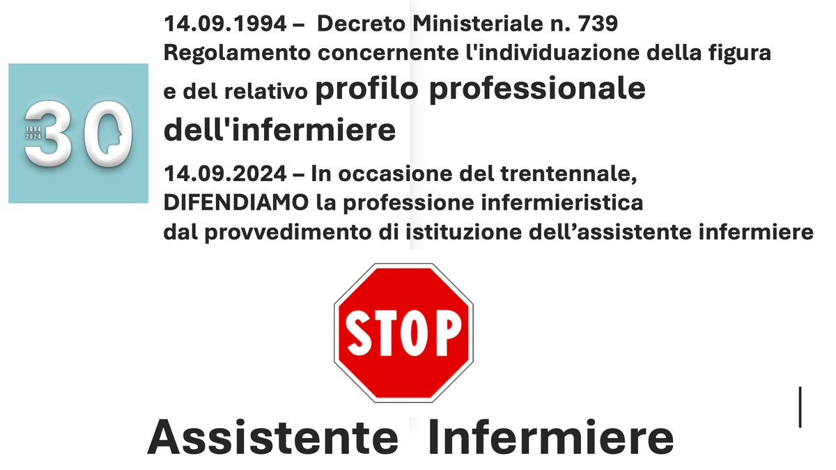 30 anni di profilo professionale per gli infermieri in Italia: celebriamo i progressi ma difendiamo la nostra identità! No all'Assistente Infermiere che rischia di confondere i ruoli e violare le direttive UE. Valorizziamo la nostra professionalità per un'assistenza di qualità.