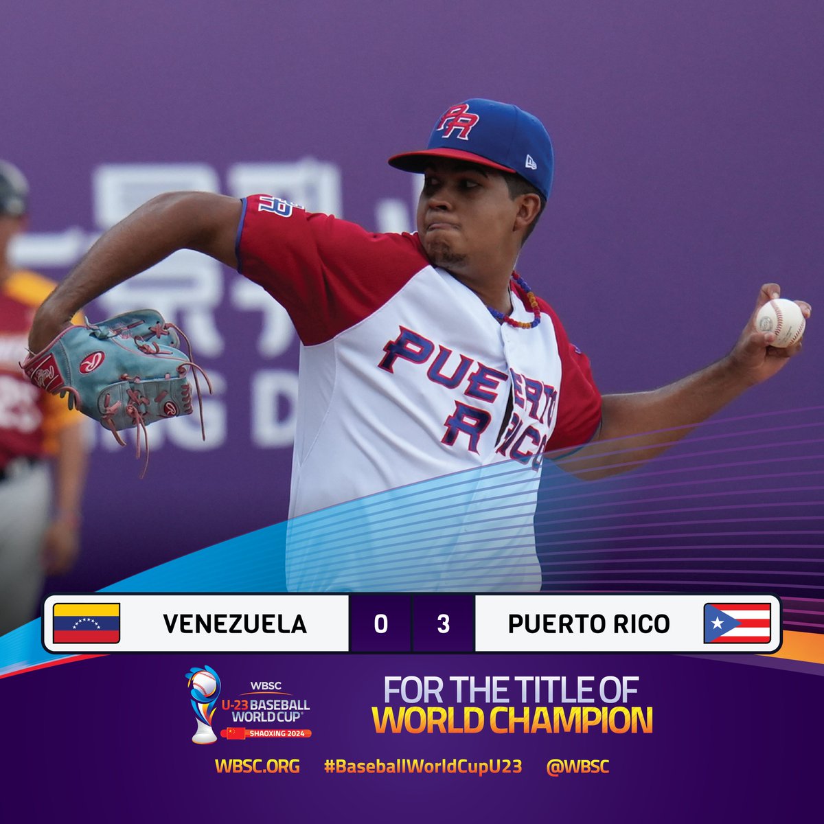 WBSC's tweet photo. 🇵🇷 Puerto Rico defeated 🇻🇪 Venezuela on the final day of the Super Round with a perfect Super Round record of 5-0!
#BaseballWorldCupU23 https://t.co/juvyFflyOP