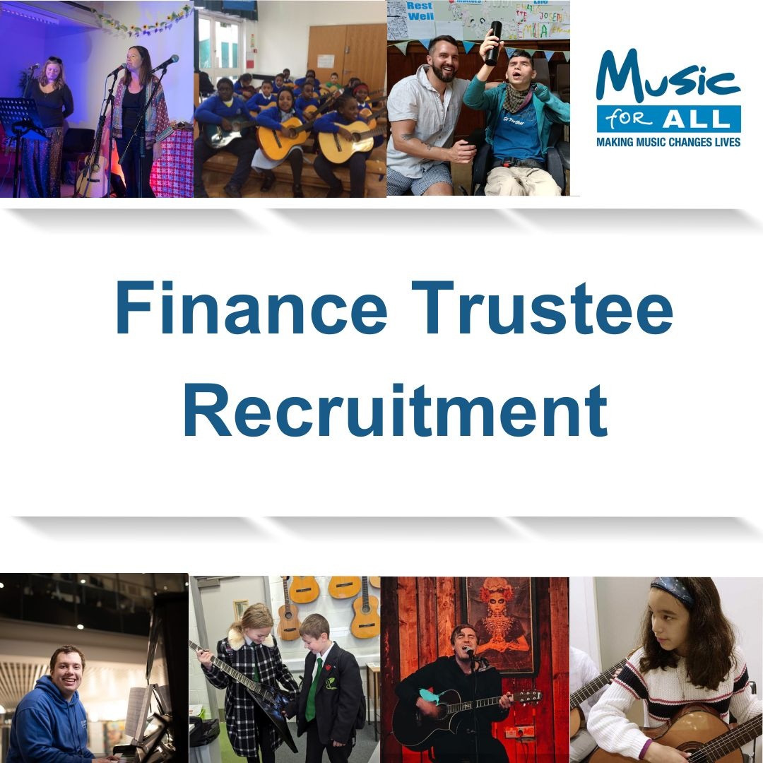 Could you be our new Finance Trustee?

Music for All seeks a dynamic individual to join our amazing board, supporting the next phase of the charity’s growth.

⏰Deadline is Tuesday 1st October, 9am.

🔗To find out more and apply: lght.ly/20p74o5