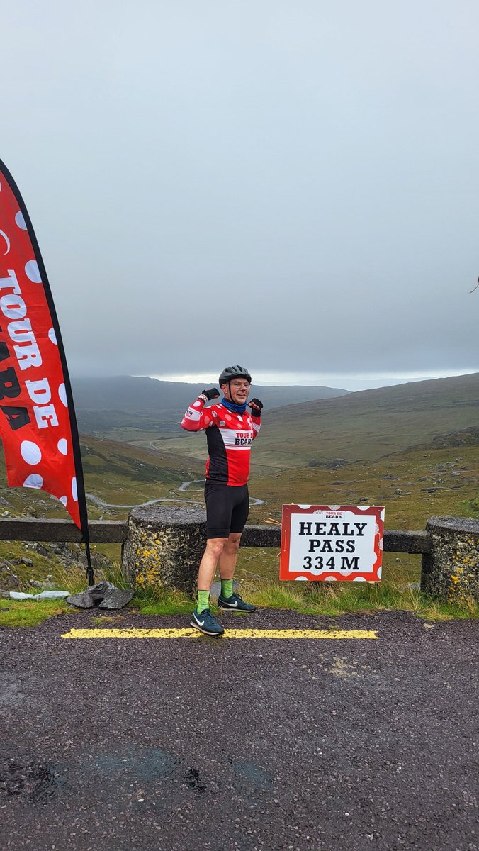 Cyclists at the top of the Healy Pass for the first of two times today in the 160k route. 
#tourdebeara #Bearapeninsula #cyclingireland #purecork #cycling #HealyPass
