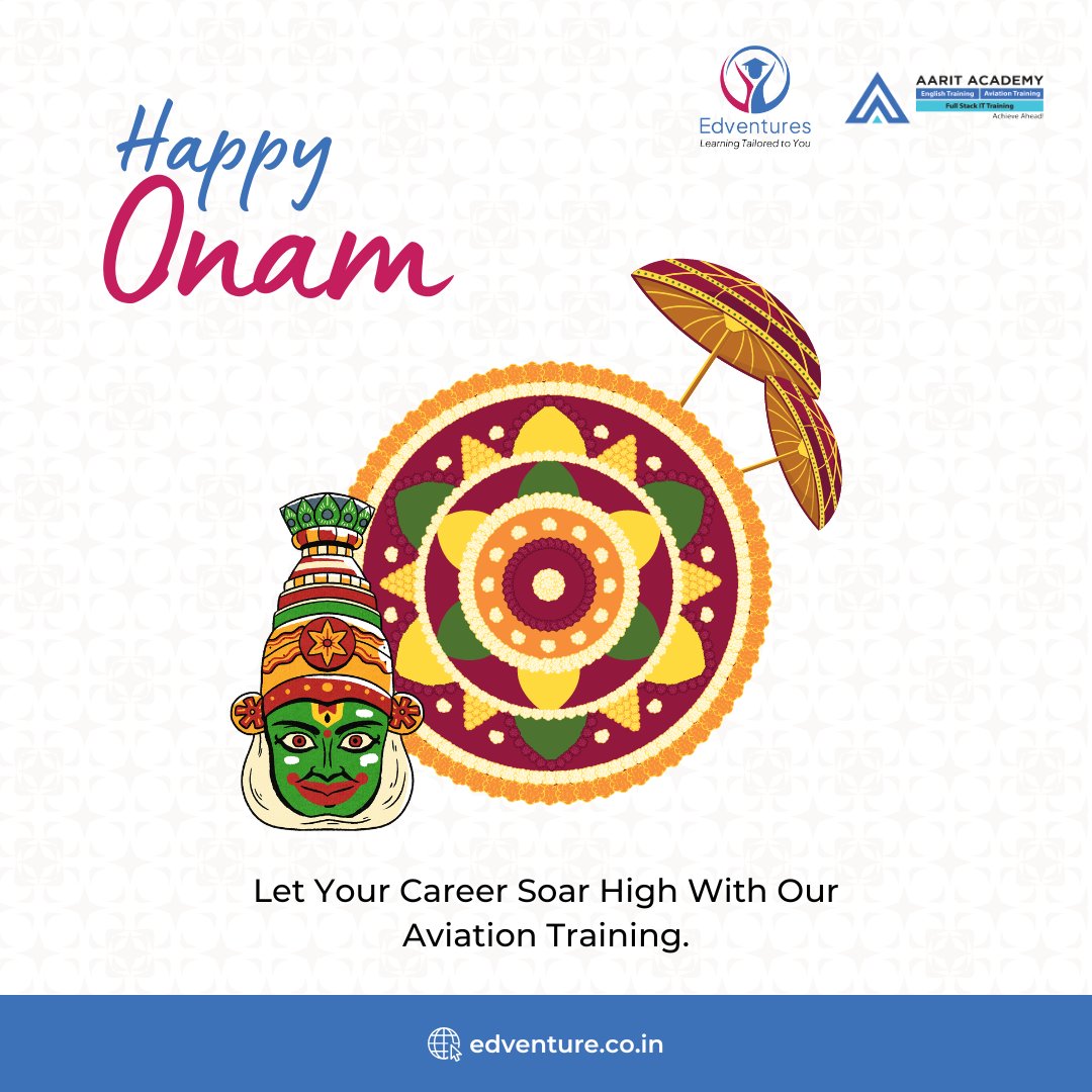 Edventures_in's tweet photo. As we celebrate the vibrant festival of Onam, we’re reminded of the values of unity and prosperity. May this Onam bring you joy, success, and new horizons in your career. Wishing you a joyous and prosperous Onam!

#Onam2024 #HappyOnam #AviationAcademy #CareerInAviation #FlyHigh https://t.co/tHibmUUAuW