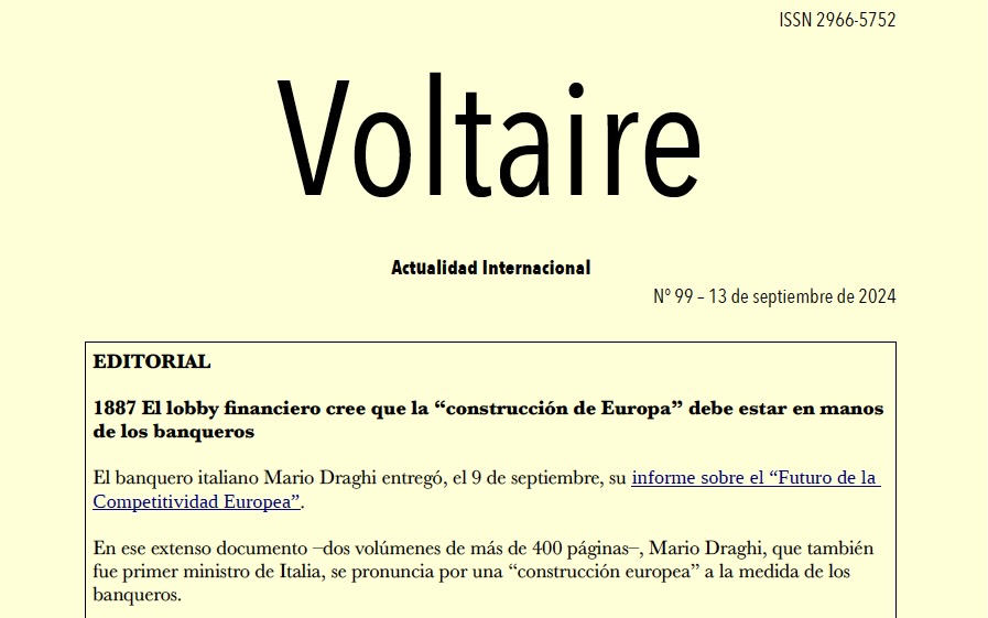Voltaire, Actualidad Internacional, #99 dlvr.it/TDDGWw RT <a href="/UniosVenezuela/">Uníos Venezuela 🇻🇪</a>