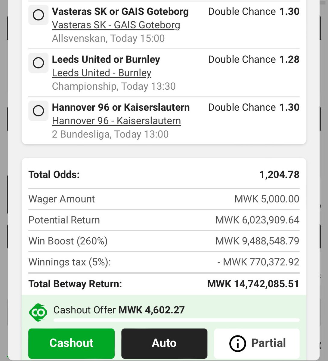 Well analyzed odds💯🍀

D9C560E 👉🏿 10,000 odds 

D9B93C2 👉🏿 1,200 odds 

D9BF001 👉🏿 30 odds

Repost for your friends and family ❤️

<a href="/BetwayMalawi/">Betway Malawi</a>