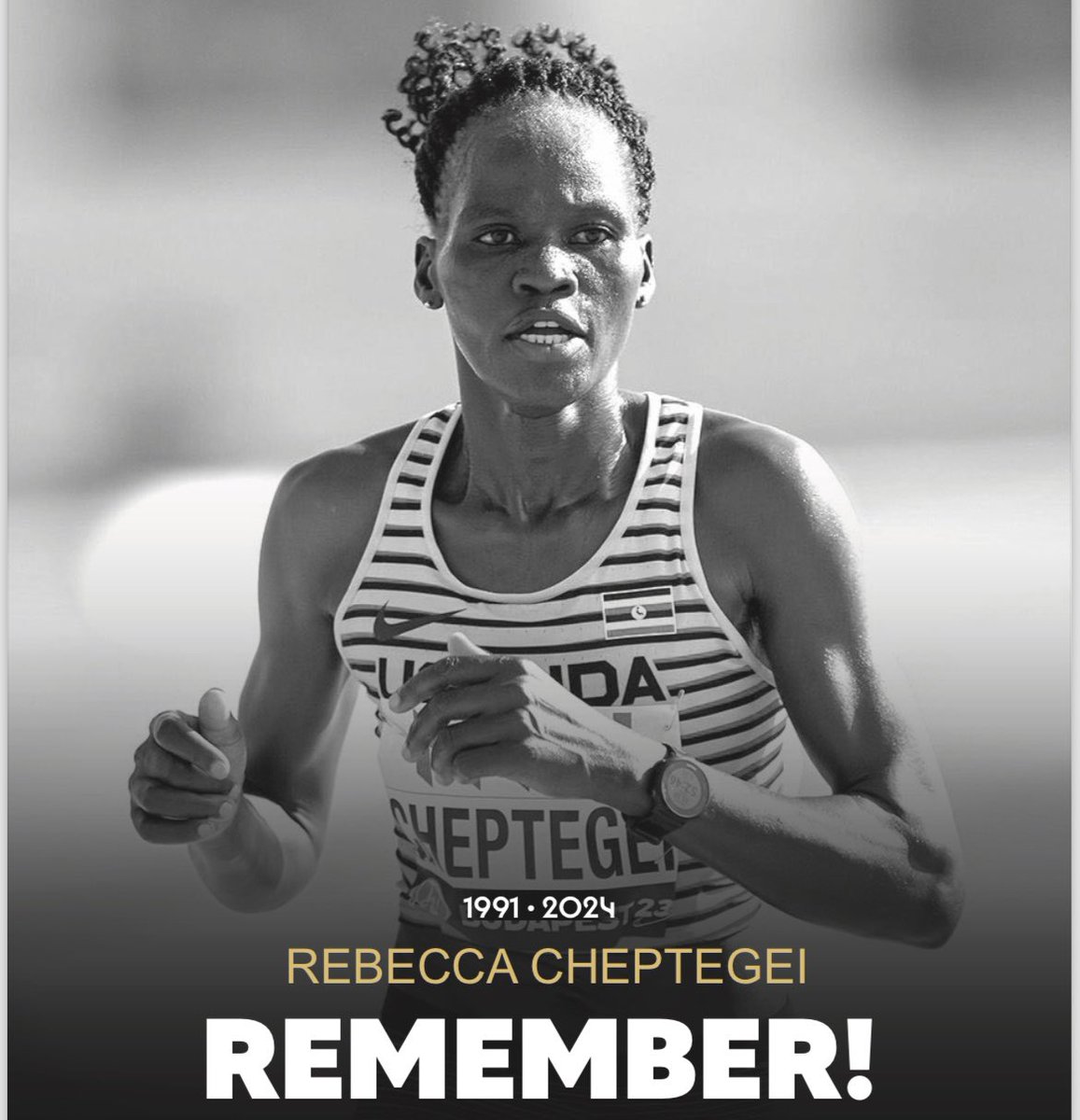 Friends, Colleagues, today our athlete Rebecca Cheptegei OLY will be laid to rest at her home in Bukwo. Let’s pause and remember her, her legacy and keep her family in prayer at this very difficult and dark time. Rebecca was an inspiration to many and will continue to inspire