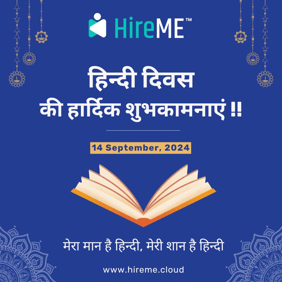 HireME_rms's tweet photo. Happy Hindi Diwas!
Today, we celebrate the richness and importance of Hindi, one of the world's oldest and most widely spoken languages.
Let's embrace Hindi and promote its use for a brighter future!
#HindiDiwas #HindiLanguage #LanguageOfTheHeart #Culture #Unity https://t.co/KvNc1Ypk9a