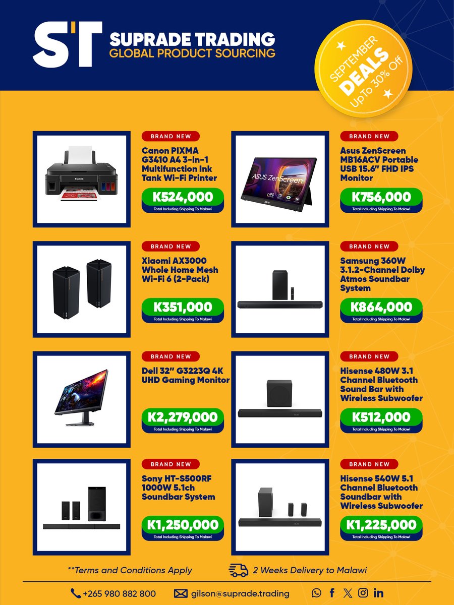 suprademw's tweet photo. ☀🔥 Suprade Summer Deals are here! Beat the heat and cozy up your space with amazing discounts on air conditioners, coolers, fans, TVs, fridges, and more! 🥵❄ Don't miss out!

Join our WhatsApp group  for our amazing discounts, 
https://t.co/7MZoeGQ9kL

#CozyVibes #SupradeDeals https://t.co/slLDF1m5YY