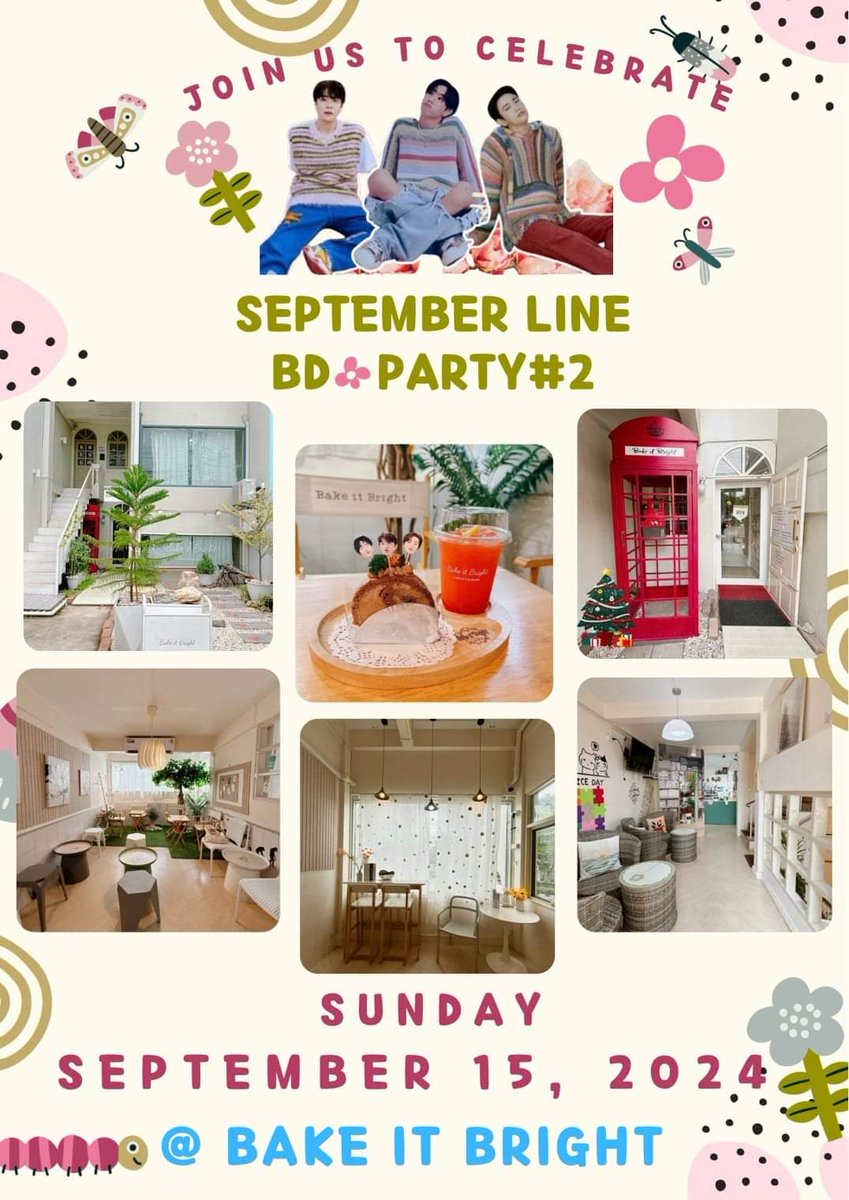 Bungky22491055's tweet photo. 15 กันยานี้ ที่ Bake it bright
ปากซอยกรุงธนบุรี 10 เริ่ม 11.00 น. ภายในงานจะมีกิจกรรมสนุกๆทั้งของแจกระหว่างวันอีกมากมาย เป่าเค้กพร้อมกันเวลา 16.00 นหลังเป่าเค้กเสร็จจับแจกของรางวัลใหญ่
และรูปภาพทั้งหมดที่ตกแต่งในร้าน
แล้วพบกันนะคะ
#MarkTuan #Jinyoung
#Youngjae #SepLineParty2 https://t.co/J6EaK3m8hP