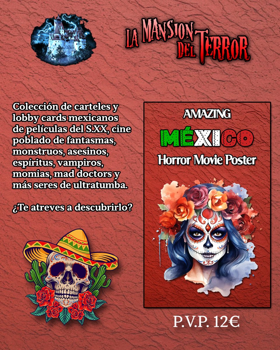 Ya disponible el nuevo volumen de nuestra colección "Amazing Horror Movie Poster", en esta ocasión dedicado al cine mexicano del S.XX
285 posters y lobby cards de un cine plagado de joyas, con comedia, luchadores, y decenas de monstruos. 
12,00€
Ya disponible en tienda y web 😉