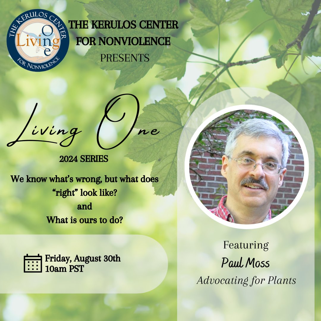 Video recording of Aug 30, 2024 webinar from <a href="/kerulos_center/">The Kerulos Center</a> on the topic of "Advocating for Plants" with Paul Moss, executive director of The Plant Initiative
youtu.be/mAGyU-0H5Ck