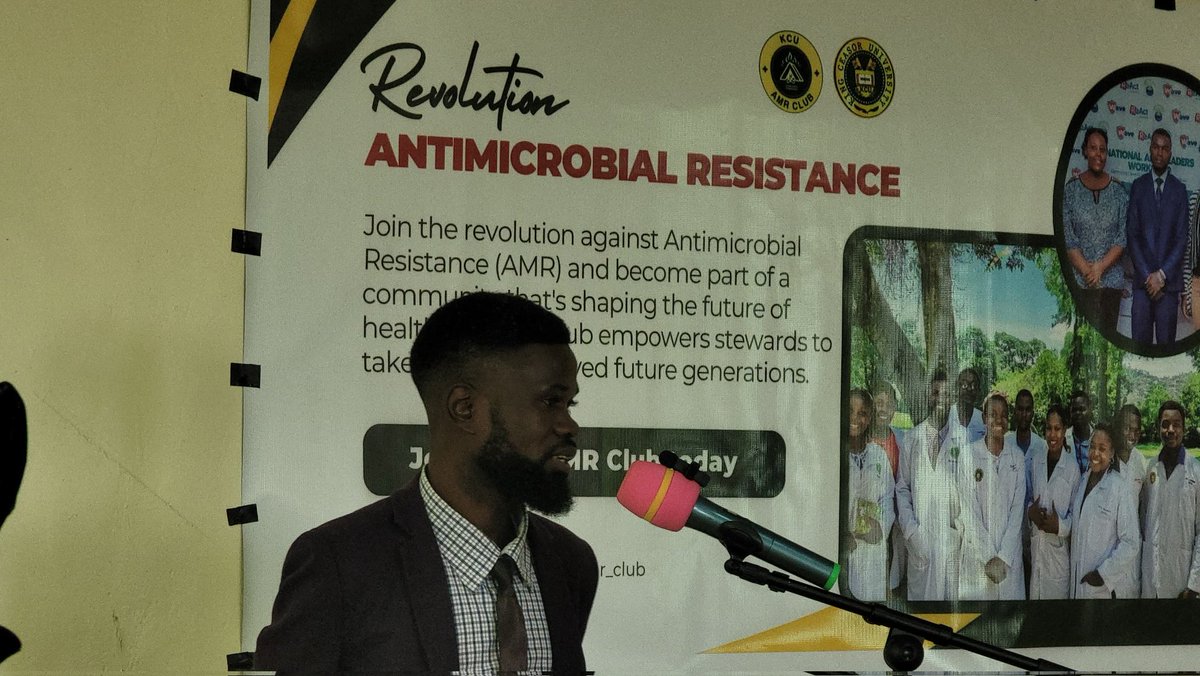 Mr Okello, the microbiologist who happens to be the patron of KCU AMR club.His enriching presentation included  strategies to control AMR; enhancing surveillance, promoting stewardship programs, investing in research, promotion of responsible use of medicines should be  cultural