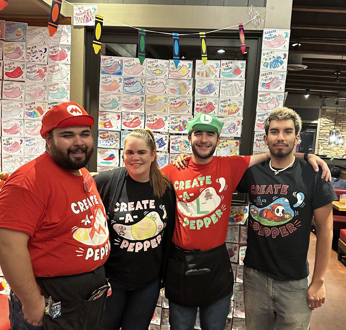 KindredAtienzo's tweet photo. Another fun night in Chino Hills with my Super crew raising money for St Jude 🌶️🖍️🍄 #chilis #chilislove #stjude #showup https://t.co/yqdZfYjpsl