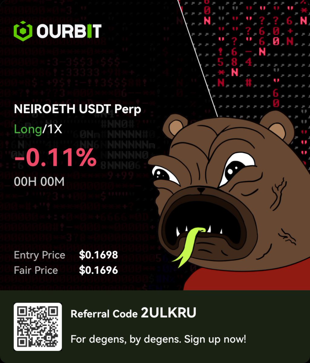 Longed $NEIRO 
<a href="/NeiroOnEthereum/">Neiro On Ethereum</a>
 on 
<a href="/ourbit/"></a>
. Let's goooo 🐕