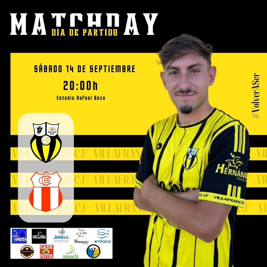 VILLAFRANCOCF's tweet photo. 🤩 ¡COMIENZA LA LIGA!

¡Hoy nos enfrentaremos en nuestro feudo frente al @OsunaBote!

¡Vamos equipo! 💪🏼

#VolverASer 
#SomosUnaGranFamilia 💛🖤 https://t.co/3AUwpwSTnV