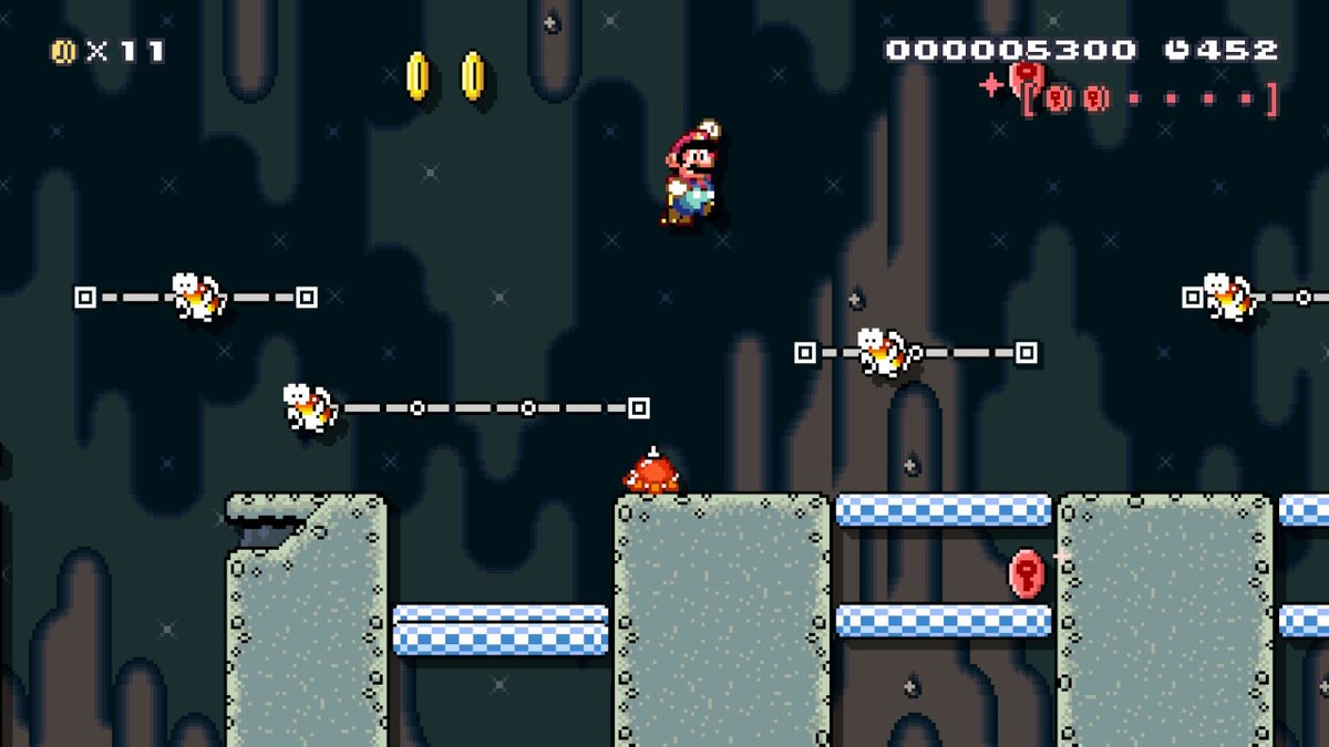 Benorris's tweet photo. Salutations !

J'ai le plaisir d'annoncer que j'ai fini mon mini-projet Super Mario Maker 2 : reproduire le jeu Aladdin sur Super Nintendo !
19 niveaux vous attendent dans le Super Monde de mon compte, si vous avez toujours le jeu.

Pour retrouver mon Super Monde : SDN-1DY-LKF https://t.co/zdcsJAYv8E