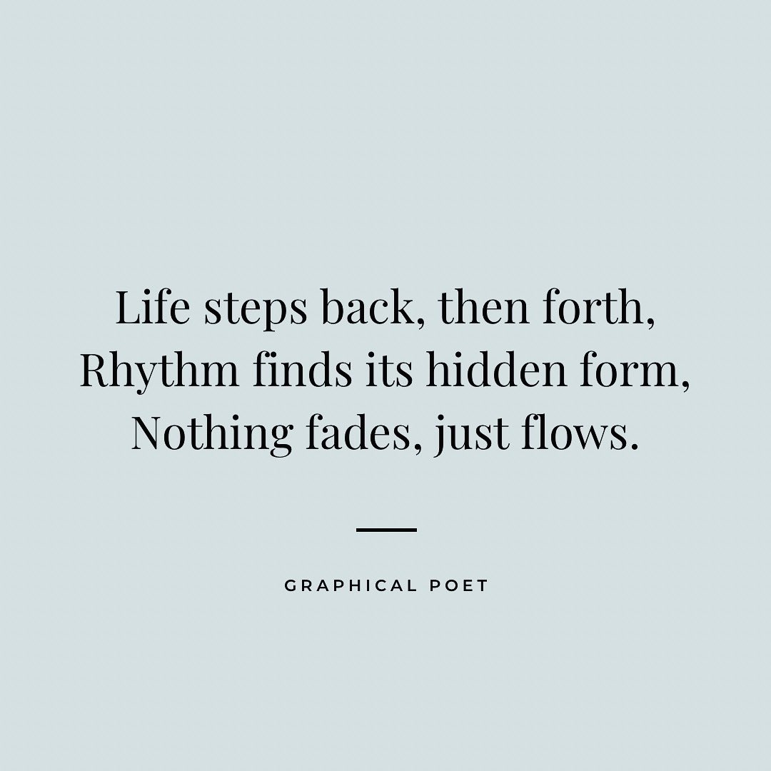 GraphicalPoet's tweet image. The delicate dance of life. Nothing is wasted; it just takes another form. What seems like a backward step may be setting the stage for a new direction or deeper understanding. Every move has its place in the bigger picture…

#lifedance #nothingiswasted  #poetry