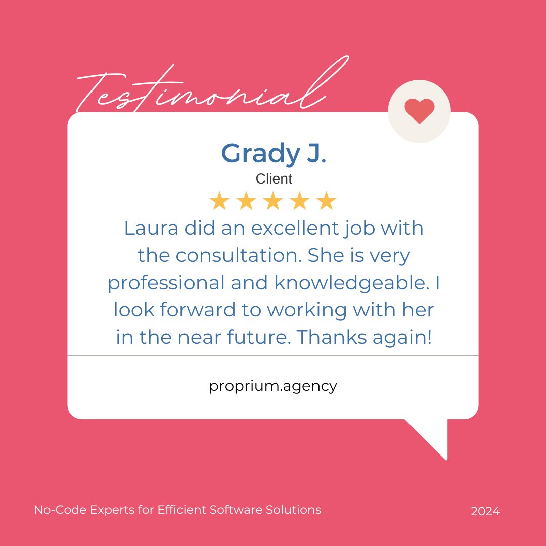 PropriumAgency's tweet image. Client Success Stories: Real Results, Real Impact 🌟
Want to see what Proprium can do for your business? Let’s talk!
#ClientSuccess #NoCodeSolutions