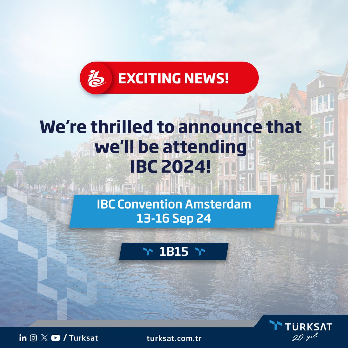 turksat's tweet image. Come and visit us at our booth 1B15 for an exclusive look at our latest innovations and solutions.

#IBC2024