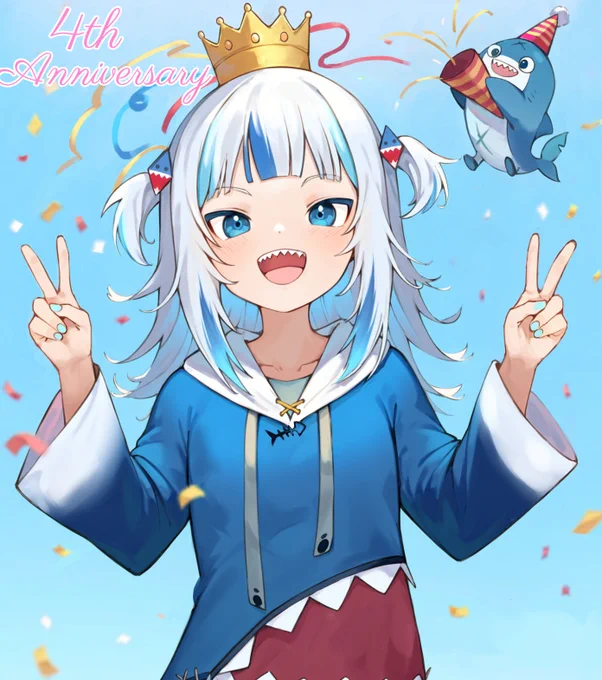 ぐらちゃん!1日遅れてしまったけど、4周年おめでとう#gawrt 