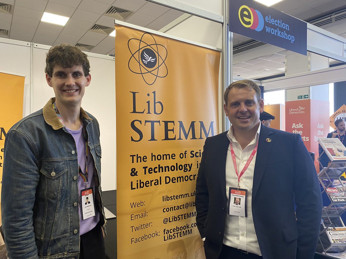 Josh Matthews 🔶 (@joshmatthewsld) on Twitter photo Great to see long time engineer and <a href="/LibSTEMM/">LibSTEMM</a> member <a href="/LukeTaylorLD/">Luke Taylor MP</a> at our conference 🔶
With 72 MPs the <a href="/LibDems/">Liberal Democrats</a> are in a better position than ever to show we’re the party of STEMM and evidence in policy 🧪📱⚙️🧮🧬 Great to see long time engineer and <a href="/LibSTEMM/">LibSTEMM</a> member <a href="/LukeTaylorLD/">Luke Taylor MP</a> at our conference 🔶
With 72 MPs the <a href="/LibDems/">Liberal Democrats</a> are in a better position than ever to show we’re the party of STEMM and evidence in policy 🧪📱⚙️🧮🧬