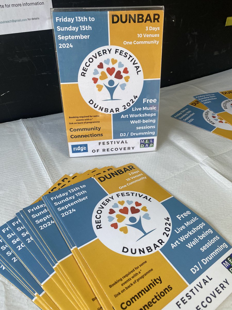 TichSFAD's tweet photo. Brilliant partner event yesterday to open the Dunbar Recovery Festival.
Great to spread the word about the new peer to peer East Lothian Family Support group.
It is a great addition to the existing groups from Circle and Meld. 
Back on Sunday for a showing of ‘This Fierce Love’ https://t.co/43xq7YhiQo