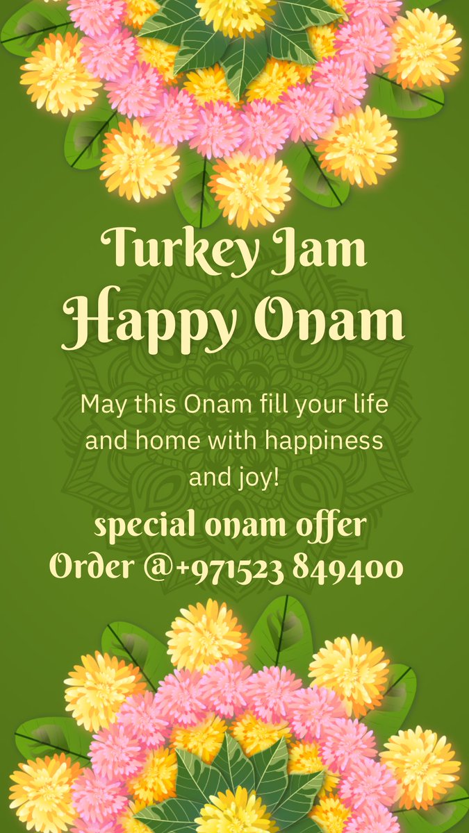 Happy Onam🌼
Celebrate your Onam with Turkey Jam!!
Order soon for Onam offers.
