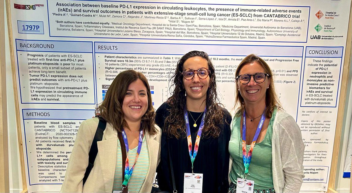 OncoSantPau (@oncosantpau) on Twitter photo 🟣 #ESMO2024
Segon treball de la tesi de la Dra <a href="/AidaPiedraMD/">Aida Piedra, MD</a>, dirigida per la Dra <a href="/margamajem/">Marga Majem</a>
#orgullsantpau 🟣 #ESMO2024
Segon treball de la tesi de la Dra <a href="/AidaPiedraMD/">Aida Piedra, MD</a>, dirigida per la Dra <a href="/margamajem/">Marga Majem</a>
#orgullsantpau