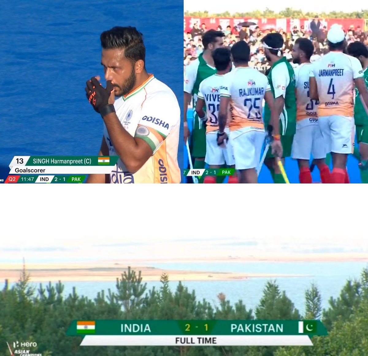 Ashok_Patel99's tweet photo. #AsianChampionsTrophy 🏑 

🇮🇳भारतीय हॉकी टीम ने पाकिस्तान को 2-1 से हराया  
🏑भारत की तरफ से कप्तान हरमन प्रीत ने 2 गोल किए । 

#IndVsPak #PrideOfIndia #GameOn #IndiaKaGame #HockeyIndia #ACT24
#congratulationsIND 🇮🇳🇮🇳🇮🇳 https://t.co/iJZqm83a80