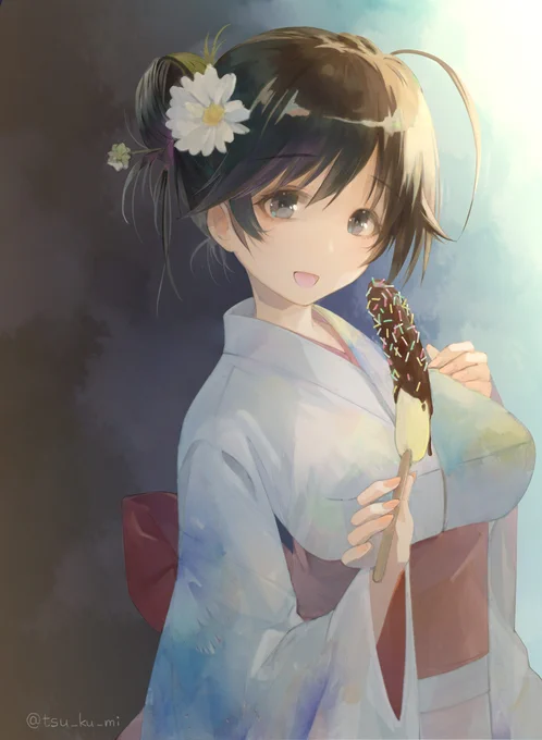 華さん:「花火…キレイですね……このままずっと見ていたいです」#ガルパン #garupan 