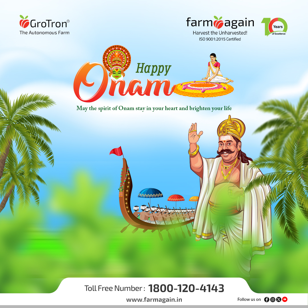 🌾🌟 Celebrate Onam with love and laughter! May your home be filled with the essence of tradition, the aroma of delicious food, and the joy of togetherness. Happy Onam! 🍛🌸

#Onam #HappyOnam #Onam2024 #OnamCelebration #FestiveVibes #GroTron #Farmagain