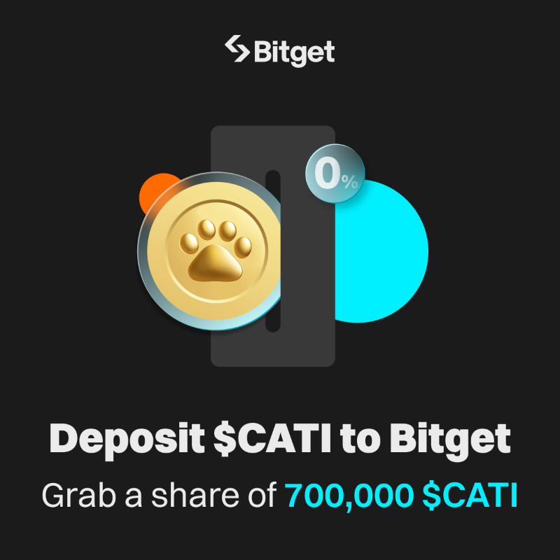 bitget's tweet photo. Pre-deposit your $CATI to Bitget now and grab a share of 700,000 $CATI! 😻 

Deposit now: https://t.co/Jku0bGk9ZU

RT to win $7,000 in CATI giveaway 
🐾 Follow @bitgetglobal @CatizenAI &amp; RT
 🐾 Join here: https://t.co/jNDMsPWMyn