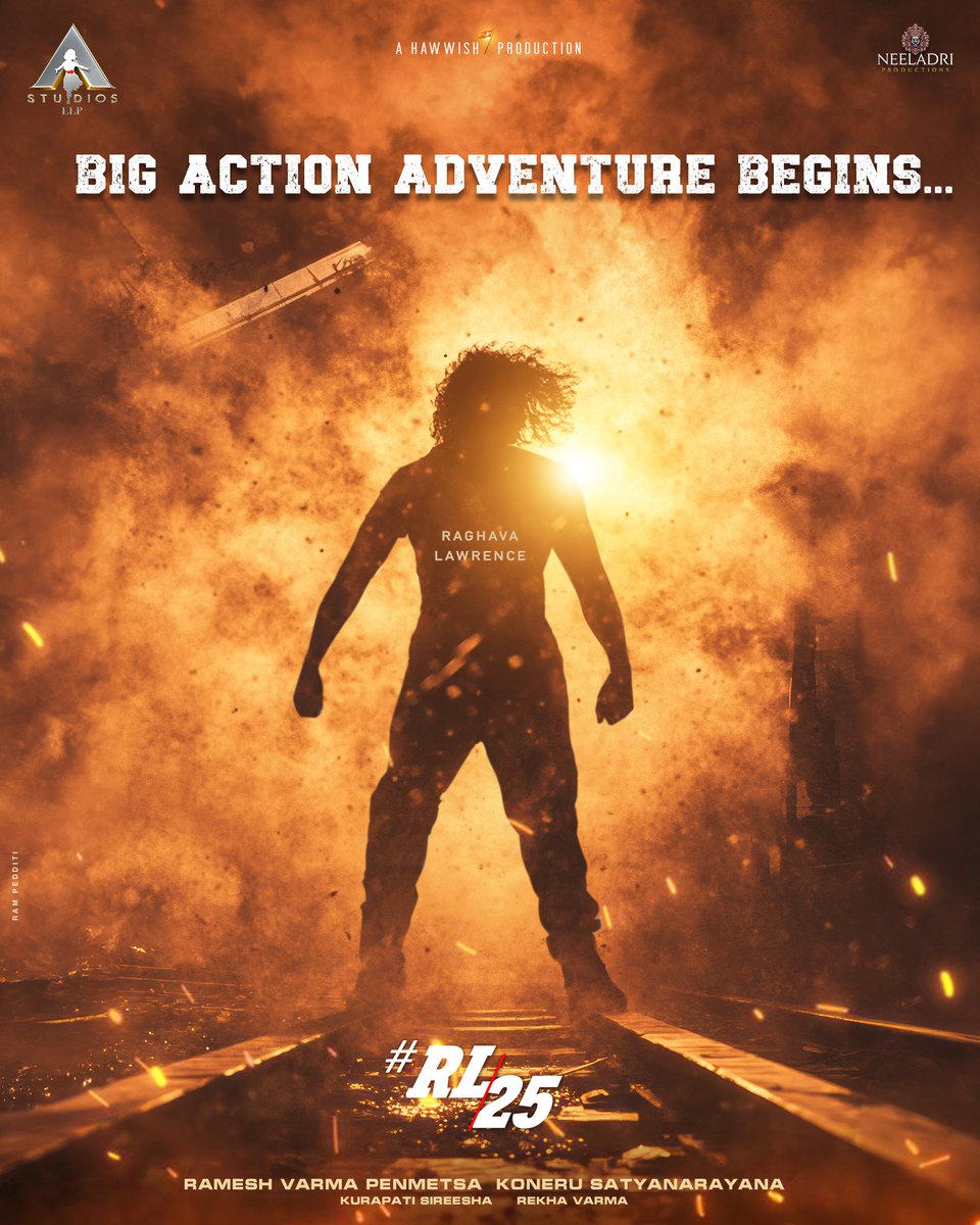 Ramesh Varma (@dirrameshvarma) on Twitter photo BIG ACTION ADVENTURE BEGINS!❤️🔥
My Next With "The Multi-Faceted ACTOR" <a href="/offl_Lawrence/">Raghava Lawrence</a> 💥💥
<a href="/AstudiosLLP/">A Studios LLP</a>, #NeeladriProductions & A #HawwishProduction next is going to be HUGE!🤩
Stay Tuned for Exciting Updates!⌛️#RaghavaLawrence25 #RL25
<a href="/idhavish/">Havish</a> #KoneruSatyanarayana BIG ACTION ADVENTURE BEGINS!❤️🔥
My Next With "The Multi-Faceted ACTOR" <a href="/offl_Lawrence/">Raghava Lawrence</a> 💥💥
<a href="/AstudiosLLP/">A Studios LLP</a>, #NeeladriProductions & A #HawwishProduction next is going to be HUGE!🤩
Stay Tuned for Exciting Updates!⌛️#RaghavaLawrence25 #RL25
<a href="/idhavish/">Havish</a> #KoneruSatyanarayana