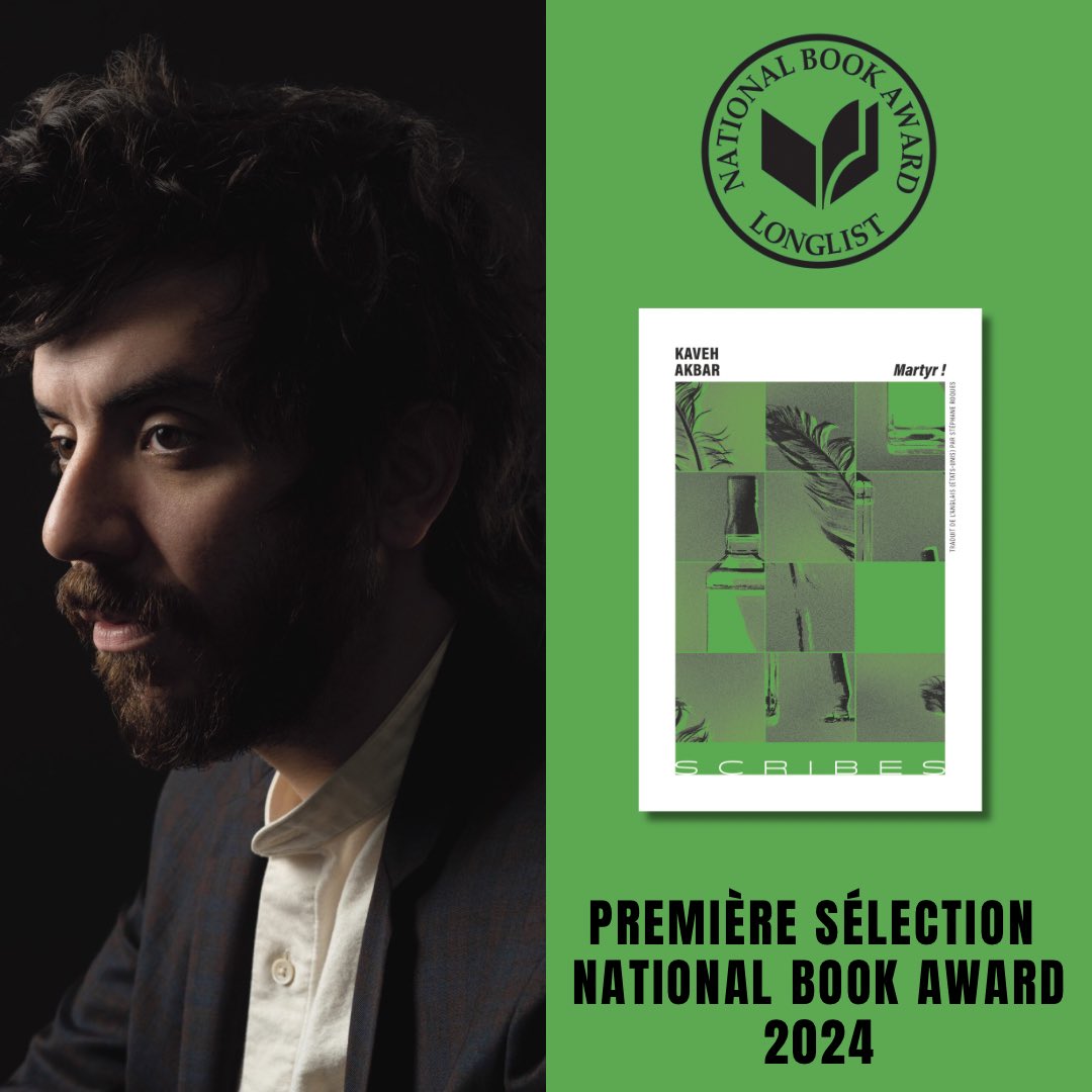 Ed_Scribes's tweet image. 📣 Grande nouvelle 📣
Martyr !, le premier roman de Kaveh Akbar figure dans la sélection du prestigieux National Book Award. 
Rendez-vous le 19 septembre pour le découvrir en français dans une traduction de Stéphane Roques !