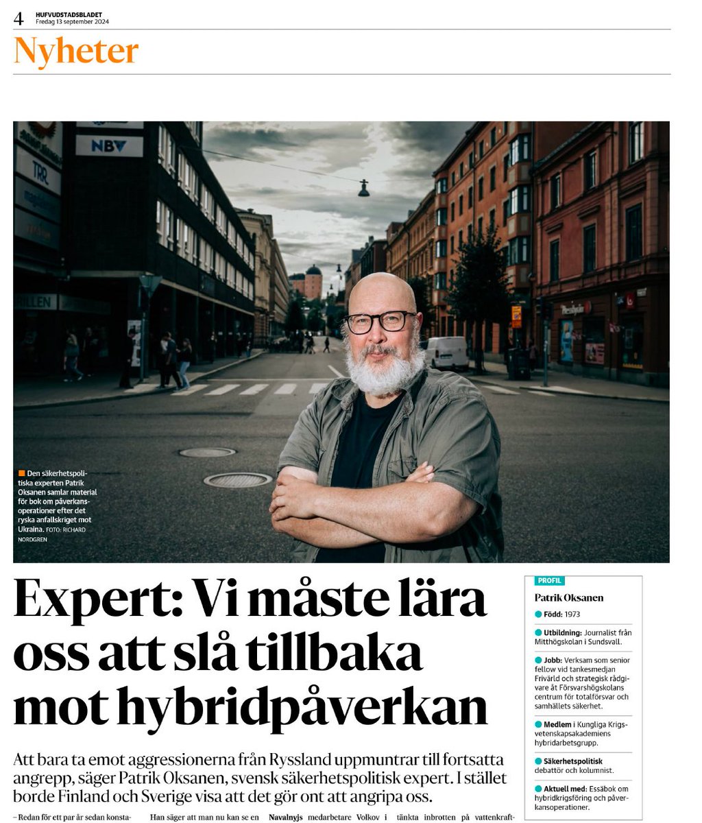 Det blev en oplanerad smyglansering igår av min kommande bok om Rysslands hemliga krig i Hufvudstadsbladet i Helsingfors, så nu är det officiellt. Kommer på  @volanteforlag i vår! 📔🍾 #Säkpol #FISE
