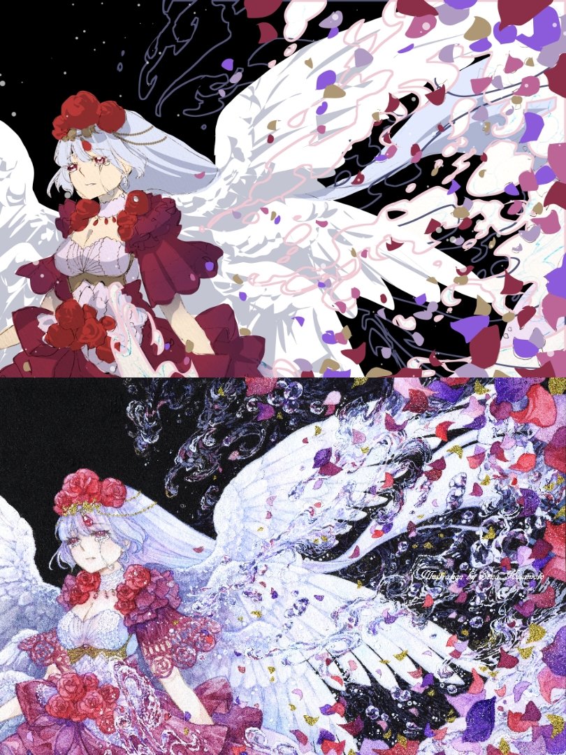 「#皆さんラフと塗った後を見せてくださいラフ↓塗った後 」|蒼下 せな＊3/28 通販追加のイラスト