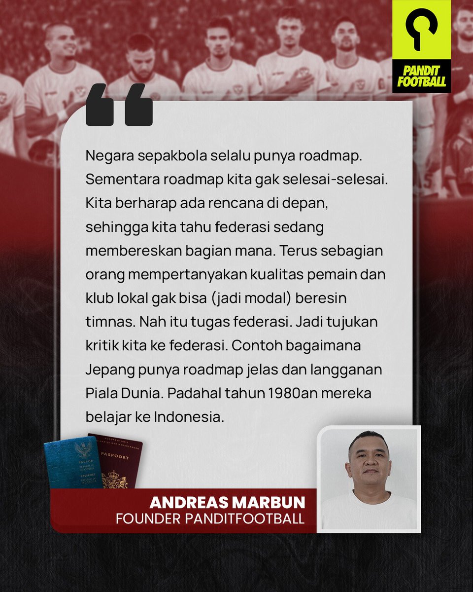 Emang yang paling kita butuhkan itu roadmap dari federasi dan pembenahan menyeluruh sepakbola Indonesia 😌

#panditspaces