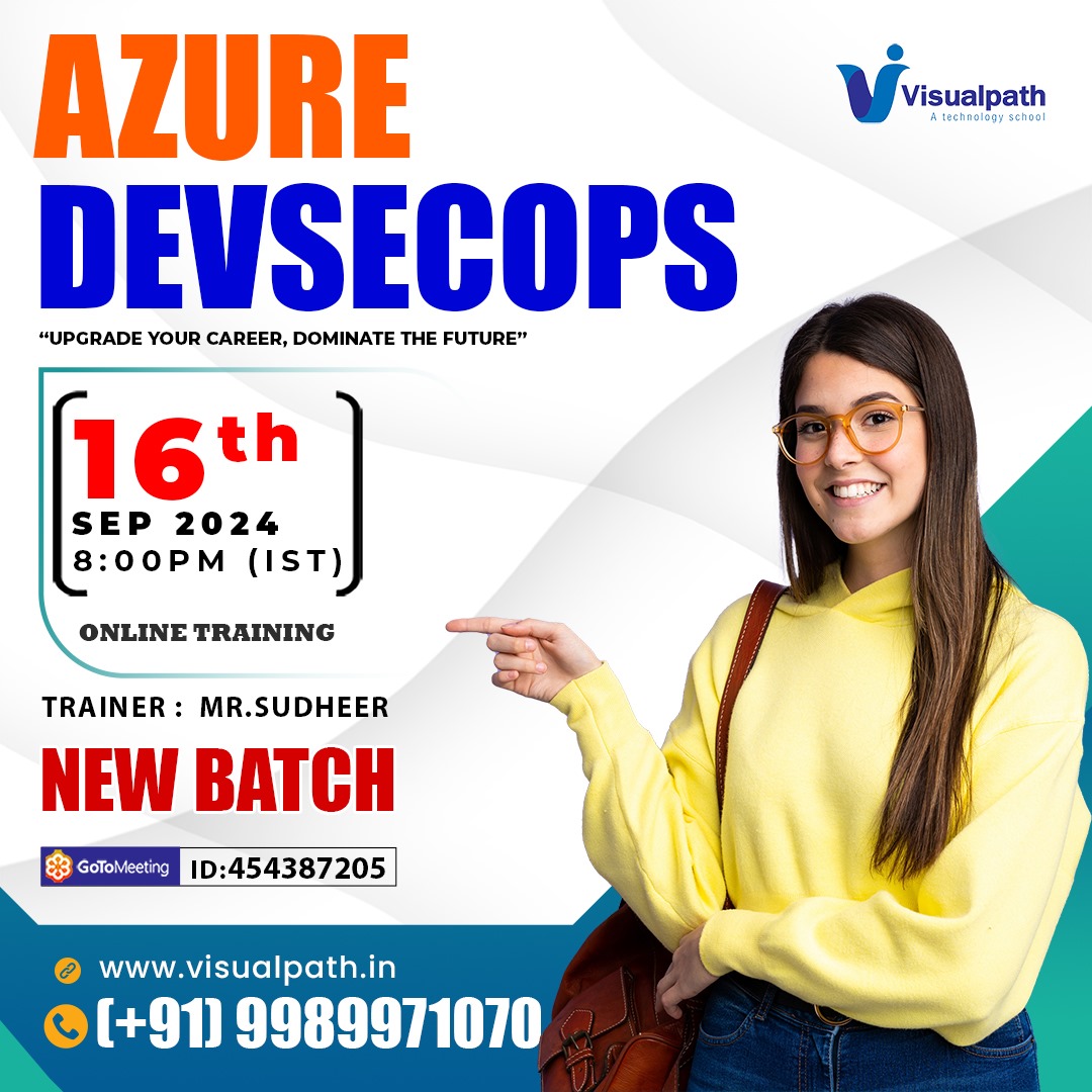 TalluriRenuka's tweet image. Join : bit.ly/3Zaoj3D
Attend Online #Newbatch on #AzureDevSecOps by Mr.Sudheer.
Batch on: 16th SEP @ 8PM (IST).
Call: +91 9989971070.
WhatsApp: whatsapp.com/catalog/919989…
Visit: visualpath.in/Microsoft-Azur…
#AzureDevOps #Azure #Visualpath #MicrosoftAzure #DevSecOps #Microsoft