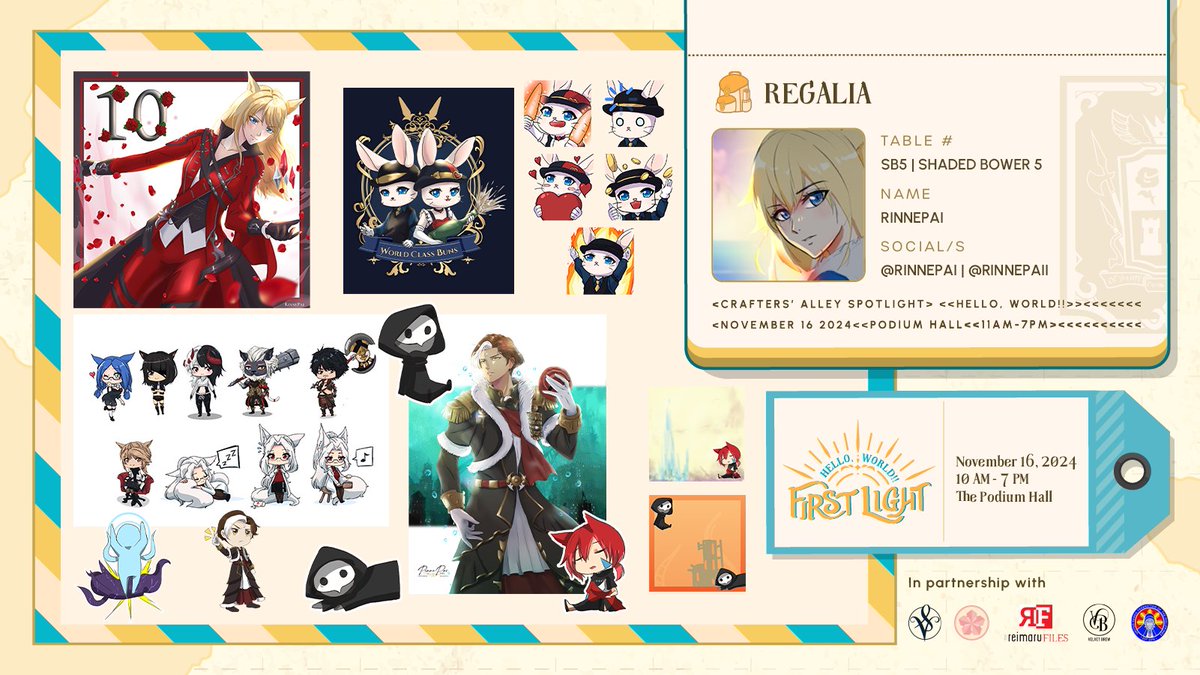 Oh? On your way to grab another Piña colada? Naaw, let's speak to W—our fellow WoLs at the First Light. Lyanne Valtierra (<a href="/rinnepai/">Rinne | Ko-fi comms Open!</a>) and her FCmates from Regalia have some wonderful surprises to share with you at #HeWo2FL~ You don't wanna miss it.