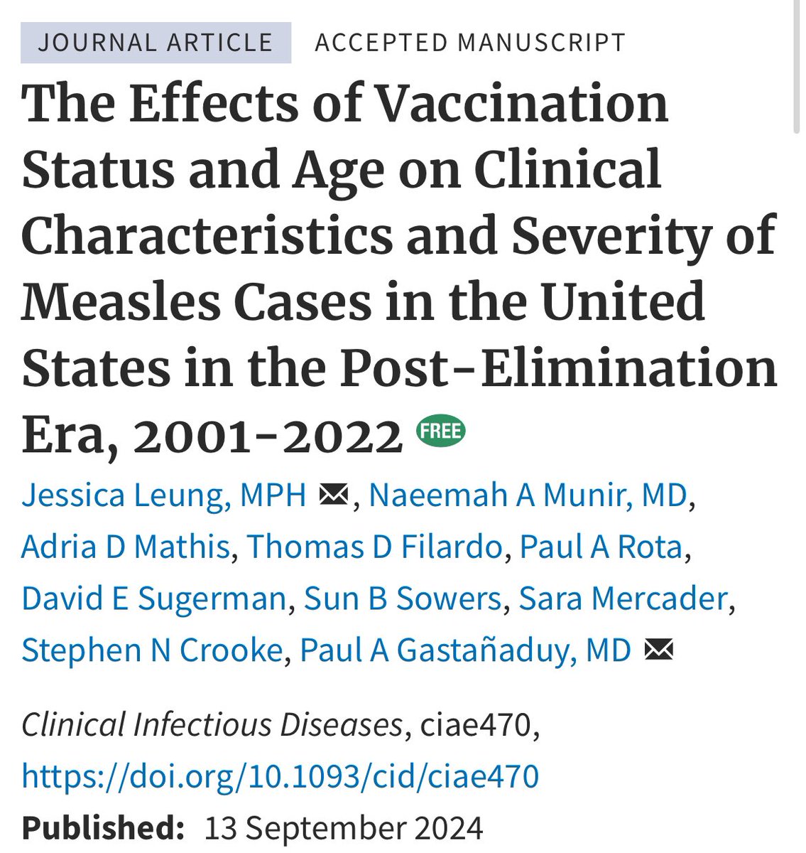 Niall Conroy (@nicu_doc_salone) on Twitter photo On the back of lots of interesting discussions with colleagues recently about unusual (or at least atypical) measles presentations in the current European outbreak (versus what we see in endemic settings) I was really glad to see this very nice paper published in <a href="/CIDJournal/">Clinical Infectious Diseases</a> this On the back of lots of interesting discussions with colleagues recently about unusual (or at least atypical) measles presentations in the current European outbreak (versus what we see in endemic settings) I was really glad to see this very nice paper published in <a href="/CIDJournal/">Clinical Infectious Diseases</a> this