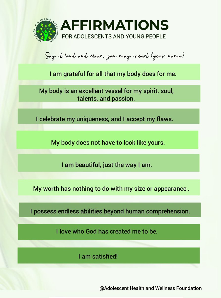 adolescenthwf's tweet photo. #MyBodyisWorthy
#MyConfessionsMyReality
#MyBodydoesnotdefinemyworth
#Adolescents 
#Youth
#IAAH
#IAWH2024 https://t.co/H2xxm4xU4o