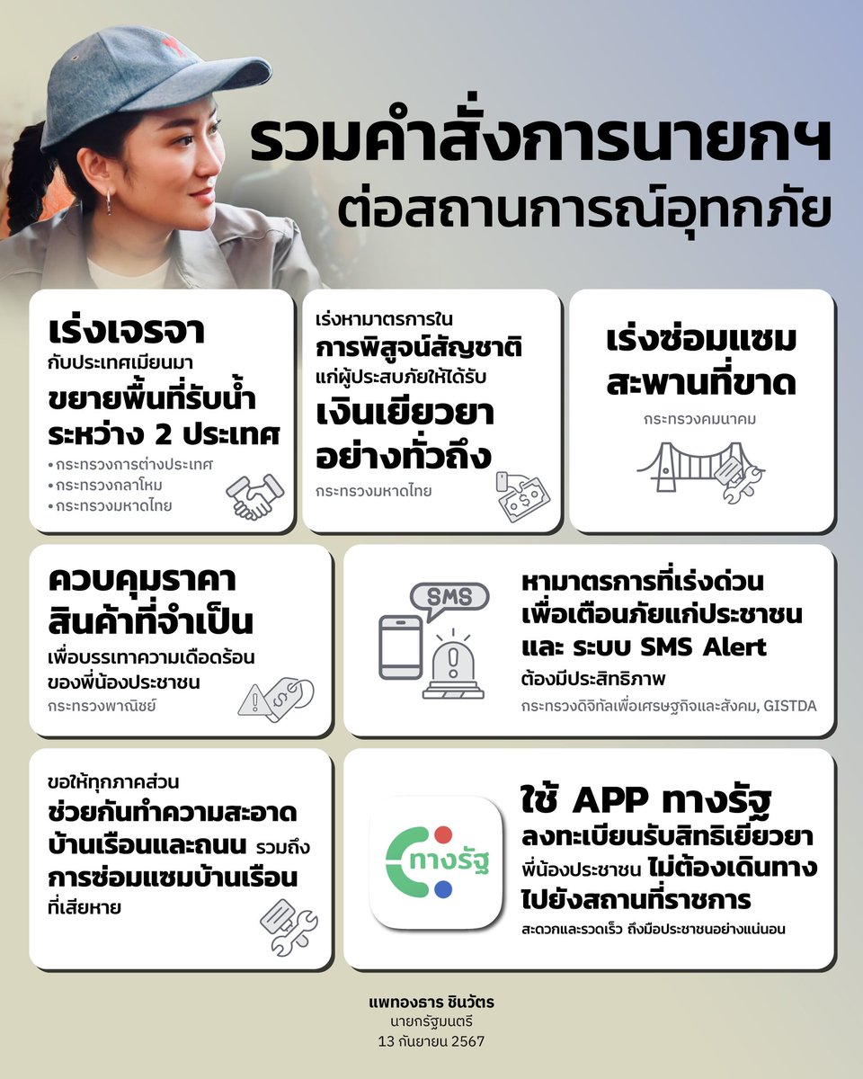 ingshin's tweet photo. รวมคำสั่งการนายกรัฐมนตรี ต่อสถานการณ์อุทกภัย 

กระจายหน้าที่ เพื่อการช่วยเหลืออย่างทั่วถึง และทันท่วงที 

ทีมงานนายกรัฐมนตรี 
#น้ำท่วม #น้ำท่วมภาคเหนือ #น้ำท่วมเชียงราย https://t.co/2M2YSJMrpN