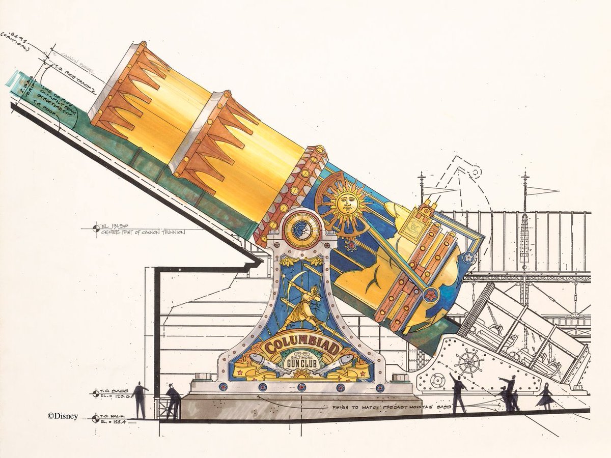 CafeFantasia's tweet photo. #TimDelaney's concept sketch for #SpaceMountain's Columbiad Cannon, from 1991. ๐๐ #BringBackTheMoon https://t.co/PM6D3EbvUf