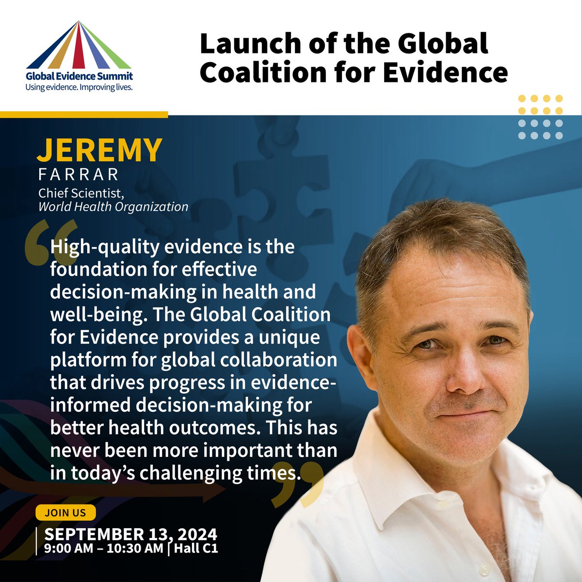 In a world facing unprecedented challenges, evidence-informed decision-making #EIDM is essential to protect #publichealth. Global Coalition for Evidence was launched strengthen collaboration in global evidence ecosystem. Learn more about GC4E please see  who.int/news-room/even….