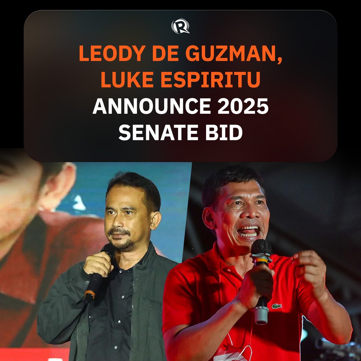 rapplerdotcom's tweet photo. Leody de Guzman and Luke Espiritu will run for Senate seats in 2025, the labor leaders announced on Saturday, September 14. #PHVote https://t.co/IMblyOQc0u https://t.co/IKqLNcVaEl