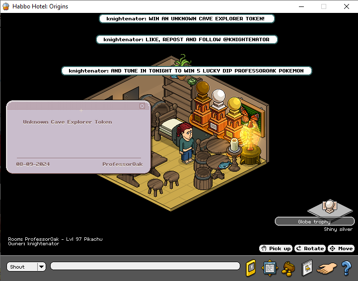 ⭐️WIN AN UNKNOWN CAVE EXPLORER TOKEN FOR TONIGHT'S EVENT!⭐️ #Habbo 

🦋Like, repost and follow! Winner picked at 8pm

📸I'll be reporting live on the event on my channel, i'll be live from 8pm and event starts 9pm! Not one to miss!👀