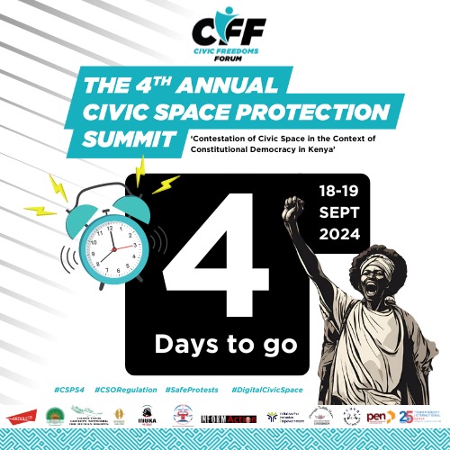 nisisikenya's tweet image. 4 Days to go!
 #CSPS4.
#SafeProtests #DigitalCivicSpace #CSORegulation