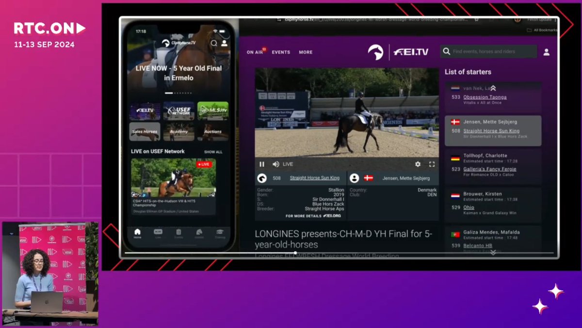 PopovaViolina's tweet photo. Yesterday, I had the opportunity of speaking at #RTCON conference in Krakow, Poland, where I presented how streaming and real-time communication work at @ClipMyHorse particularly within the #ReactNative mobile apps.📱🐎🎥

It was an incredible experience!🎙️✨

A huge thanks to the organizers, @swmansion and @ElixirMembrane, and to all the amazing people I had the opportunity to meet. 💫 
#RTCON2024