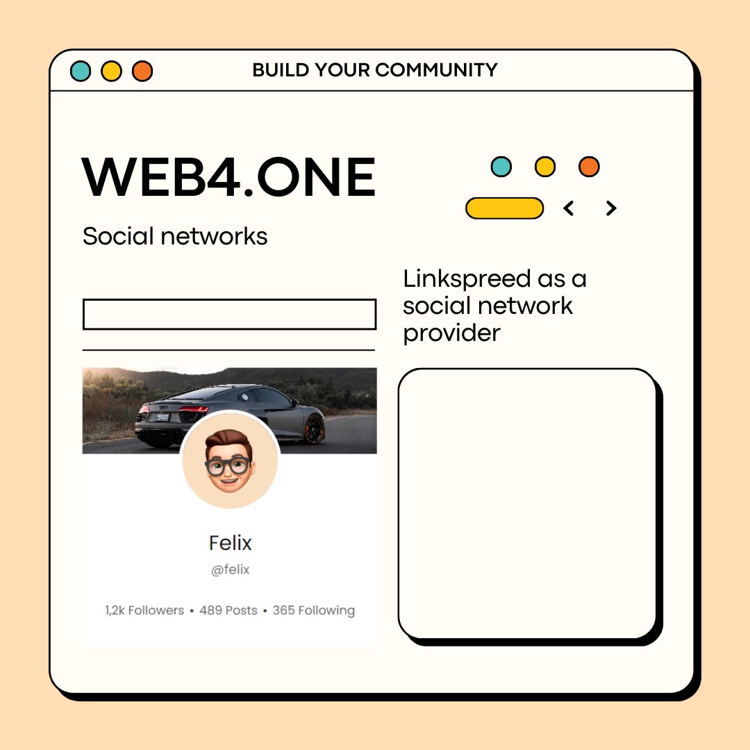 linkspreed's tweet image. 🚀 Web4 is on a mission to become the largest social network provider! 🌍✨ Whether it&apos;s a city, company, or club – we offer the platform to create your own social network for your community. 💻💬 #Web4 #CommunityPower #FutureOfTheNet #SocialNetworks #Innovation