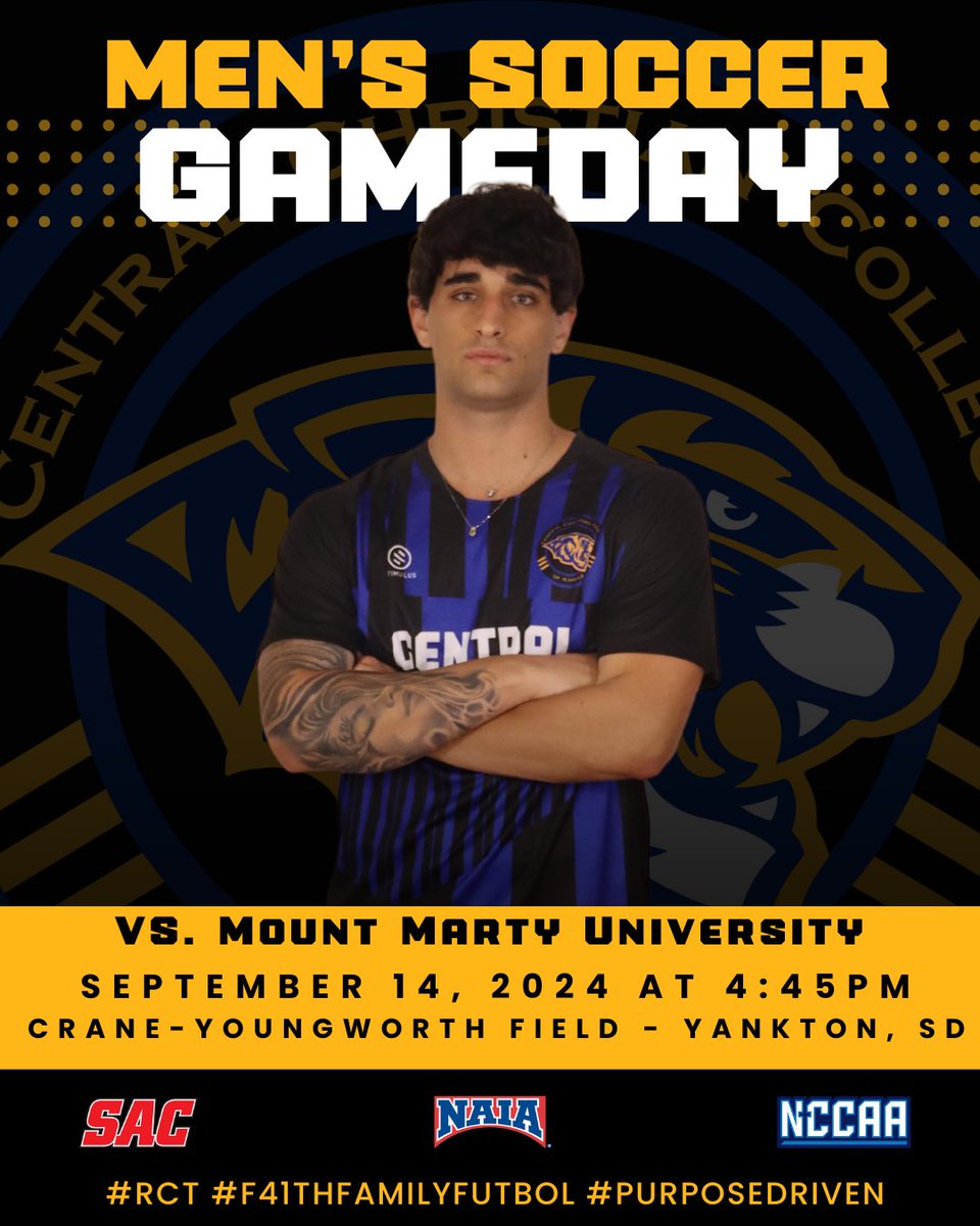 CCCKmsoccer's tweet photo. It’s Match Day part 2!!  Finishing off our back to back slate of GPAC opponents.
🆚 at Mount Marty University
⏰ 4:00 pm
🏟️ Crane-Youngworth Field
💻 https://t.co/gc7Ss9PD8W
📍 Yankton, SD
#RCT #F41thFamilyFutbol #PurposeDriven #For11 https://t.co/bUyZ7nEe8E