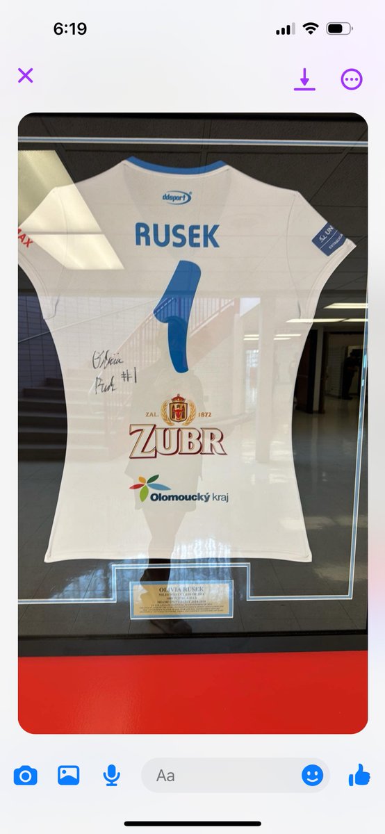 Graduate of Niles West class 2014, Parkview graduate, and professional volleyball player Olivia Rusek has made it to a top team in Germany! We are so proud of her! Her retired jersey is now up outside the gym.  Thanks to Dr. Krilich for making this happen! <a href="/WolvesD219/">Niles West Athletics</a> <a href="/NTHSD219/">District 219</a>