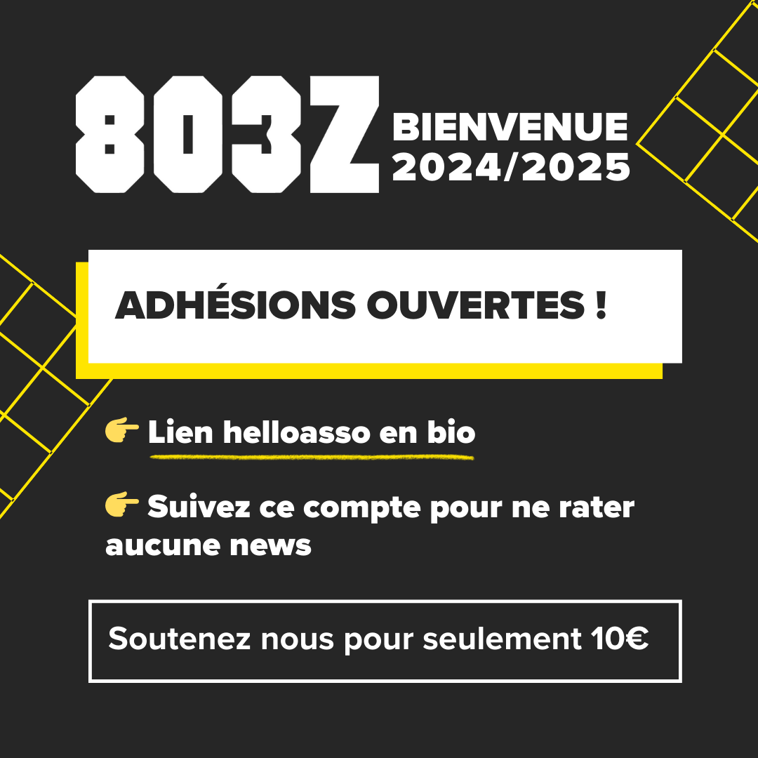 803Z's tweet photo. ✨️ Les Adhésions sont ouvertes alors n'attendez plus ! Cela vous donnera accès au près de matériels, à des goodies, des avantages lors de nos évènements et a nos differents ateliers ! ✨️
Rejoignez notre discord pour ne rien manquer ! https://t.co/ljq5q5lUb0
